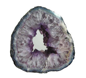 A slice across an Amethyst Geode.