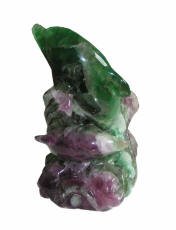 Carving of two Dolphins in Fluorite.
