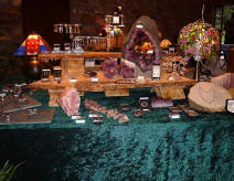 Amethyst geode and jewellery at a Cumbrian Exhibition