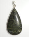 Teardrop shaped Green Serpentine pendent.