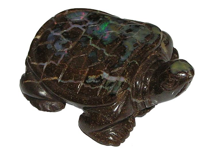 Carving of a Tortoise in Opal and Potch.