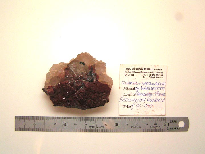 Specimen of Quartz & Specularite on Haematite.