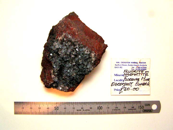 Specimen of Fluorite on Haematite.