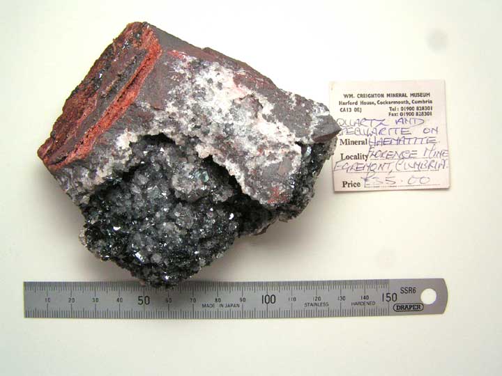 Specimen of Quartz & Specularite on Haematite.