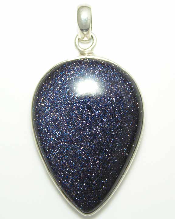 Inverted teardrop pendant in Blue Goldstone.