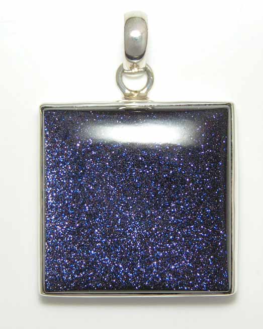 Square pendant in Blue Goldstone,