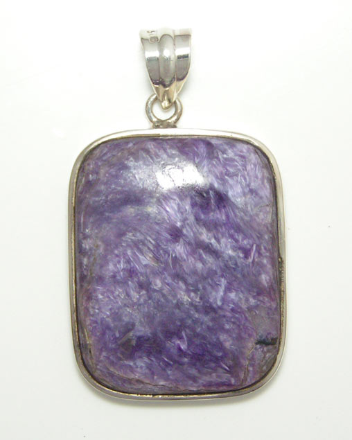 Rectangular Charoite pendant.