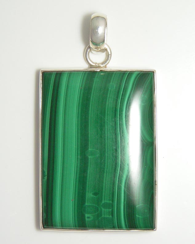Rectangular Malachite pendant,