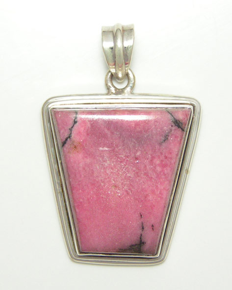 Rhodonite pendant - wedge shaped