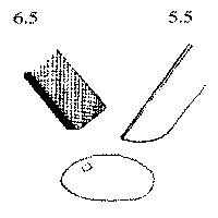 Line diagram of a file and a knife scratching a sample of stone.